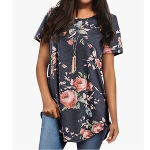 Twenty Ten Floral Tee Blue Size Large